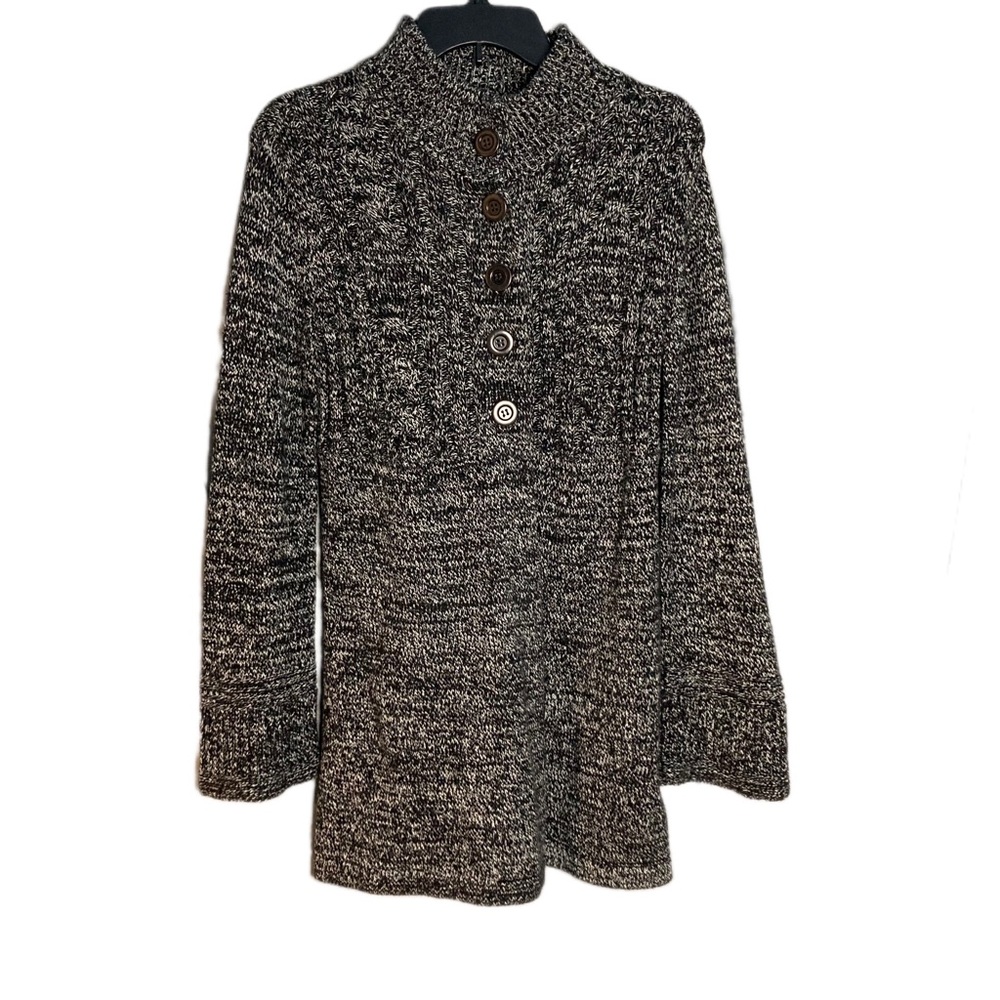 Style & Co Black and White Knit Sweater Coat Size XS